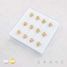TWINKLE STAR CZ SPARKLING SKY 316L SURGICAL STEEL L-SHAPE NOSE BOX